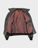 Vintage 80's Cropped Leather Sports Jacket - M