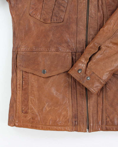 Vintage 90's Danier Heavyweight Multi Pocket Leather Jacket - M