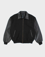 Vintage 2000's ID Honda Embroidered Leather Varsity Jacket - L