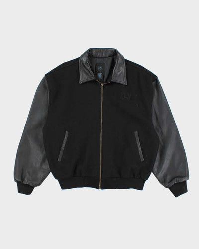 Vintage 2000's ID Honda Embroidered Leather Varsity Jacket - L