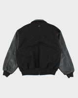 Vintage 2000's ID Honda Embroidered Leather Varsity Jacket - L