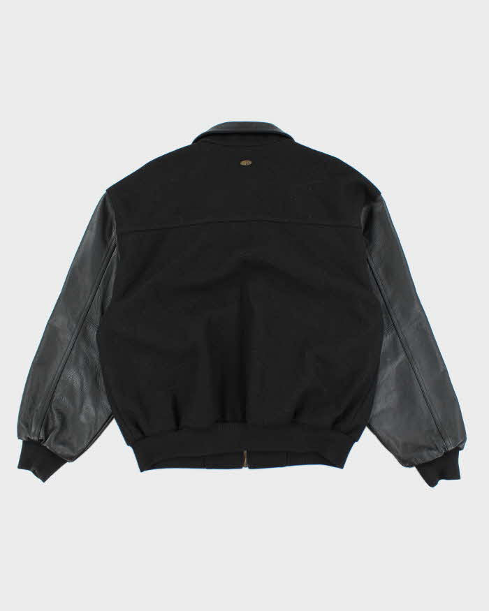 Vintage 2000's ID Honda Embroidered Leather Varsity Jacket - L