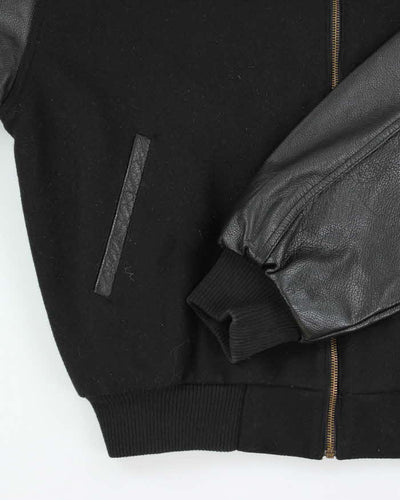 Vintage 2000's ID Honda Embroidered Leather Varsity Jacket - L