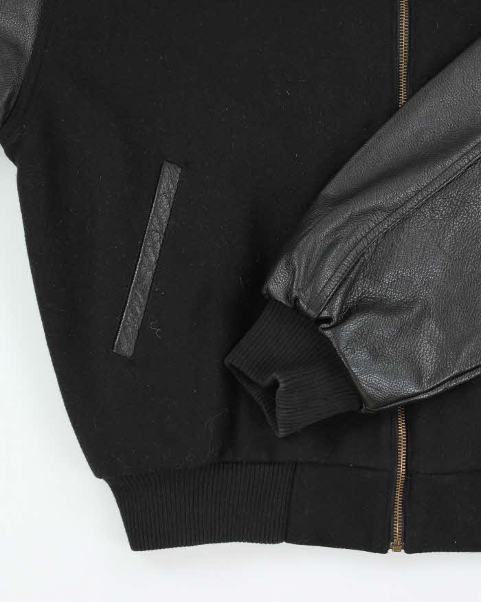 Vintage 2000's ID Honda Embroidered Leather Varsity Jacket - L