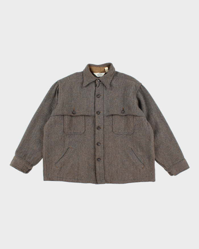 Vintage 80's Woolrich Wool Button Up Flannel Shacket - M