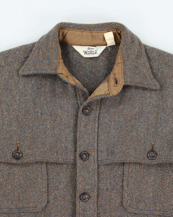 Vintage 80's Woolrich Wool Button Up Flannel Shacket - M