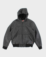 Vintage 2000's Levi's Leather Hooded Insulated Jacket - L