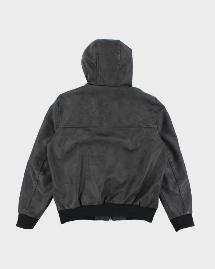 Vintage 2000's Levi's Leather Hooded Insulated Jacket - L