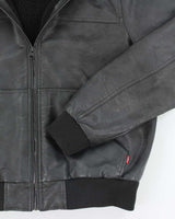 Vintage 2000's Levi's Leather Hooded Insulated Jacket - L