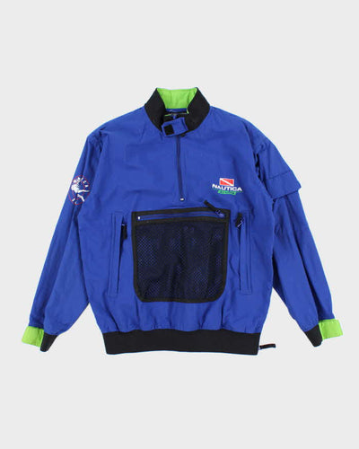 Vintage Nautica Quarter-Zip Hooded Windbreaker - S