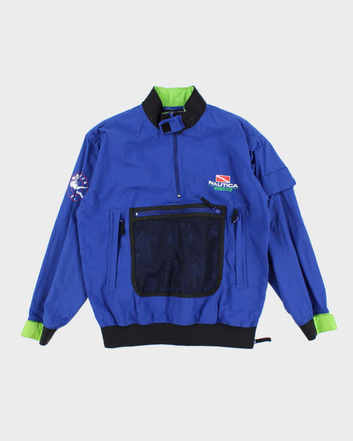 Vintage Nautica Quarter-Zip Hooded Windbreaker - S