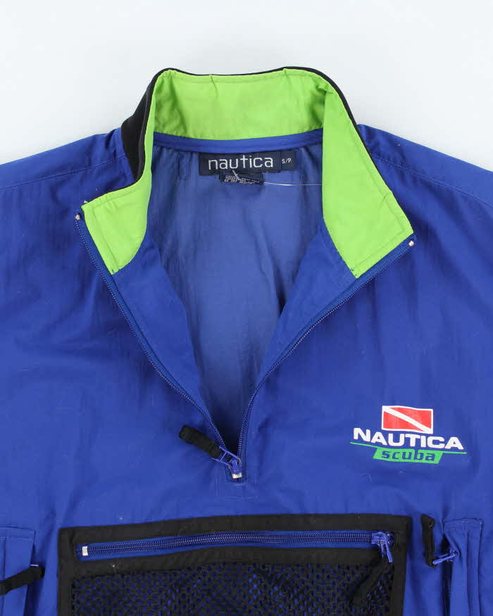 Vintage Nautica Quarter-Zip Hooded Windbreaker - S