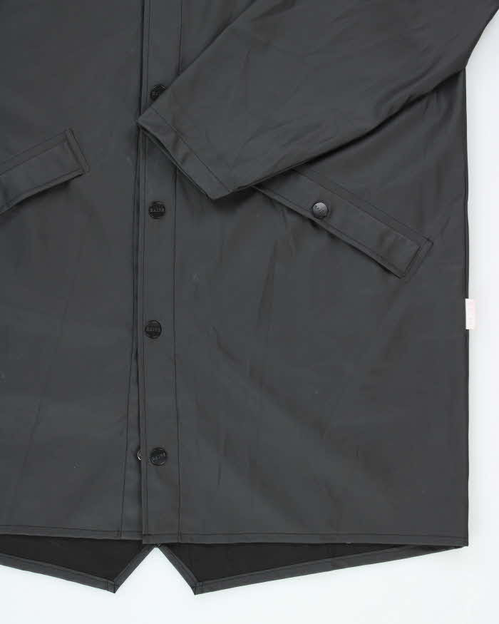 Vintage Rains Black Hooded Waterproof Jacket - S/M