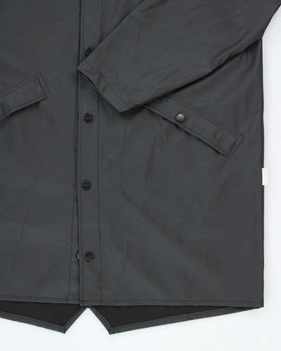 Vintage Rains Black Hooded Waterproof Jacket - S/M