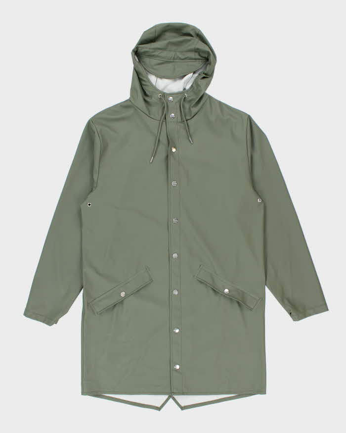 Vintage Rains Green Hooded Waterproof Jacket - XS/S