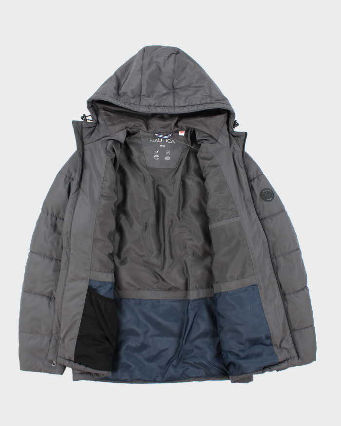 Vintage Nautica Hooded Puffer Jacket - M