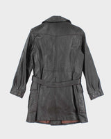 Vintage 70s Dark Brown Lined Leather Jacket - M
