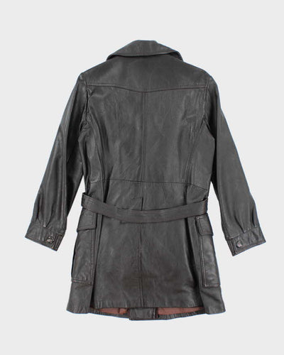 Vintage 70s Dark Brown Lined Leather Jacket - M
