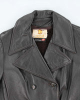 Vintage 70s Dark Brown Lined Leather Jacket - M