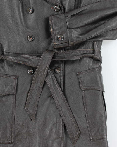 Vintage 70s Dark Brown Lined Leather Jacket - M