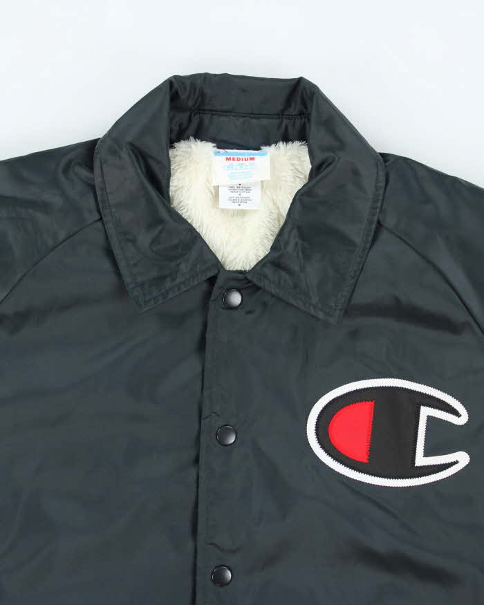 Vintage Champion Big Patch Button Up Insulated Coach Jacket - M