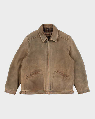 Vintage 90's Columbia Heavyweight Zip Leather Jacket - L