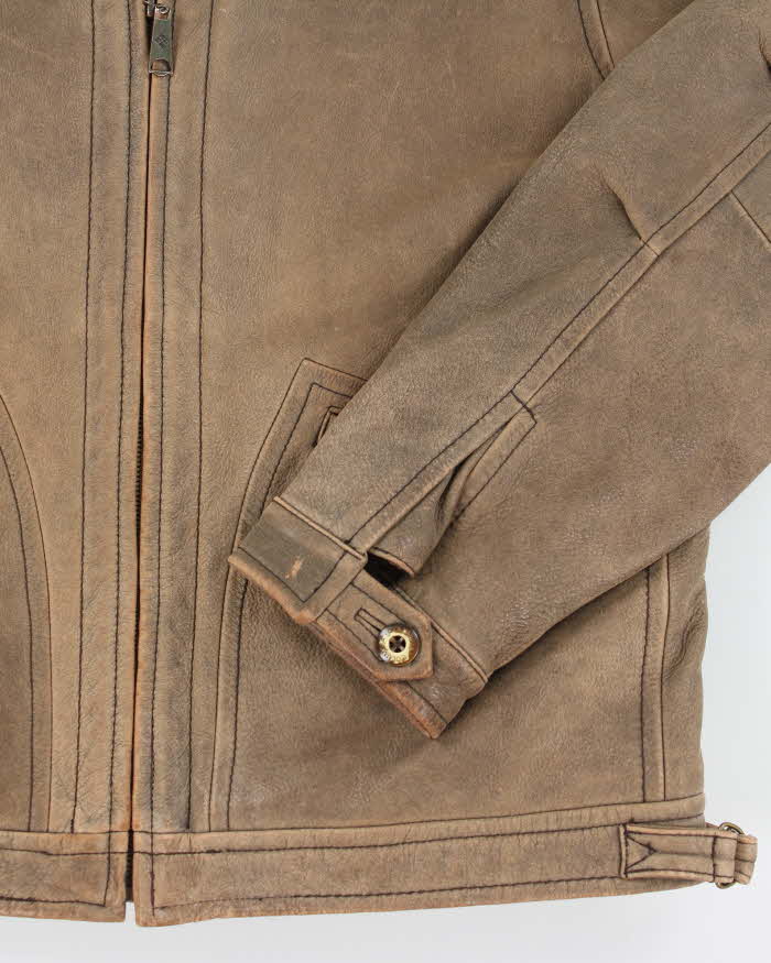 Vintage 90's Columbia Heavyweight Zip Leather Jacket - L – Rokit