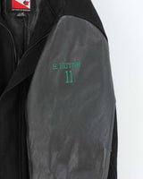 Vintage 90's Heavyweight Embroidered Leather Varsity Jacket - XL