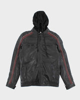 Vintage Y2K Danier Heavyweight Hooded Leather Jacket - S
