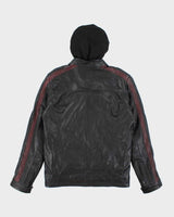 Vintage Y2K Danier Heavyweight Hooded Leather Jacket - S