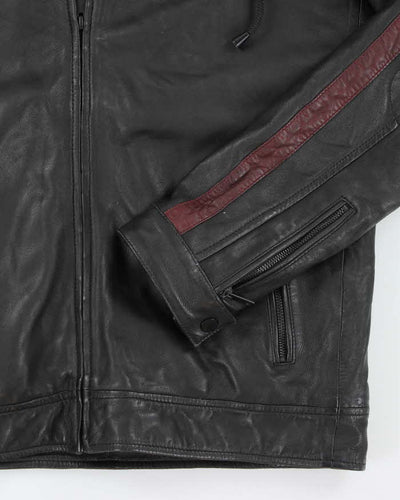 Vintage Y2K Danier Heavyweight Hooded Leather Jacket - S