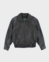 Vintage 90's Danier Heavyweight Leather Zip Up Jacket - S