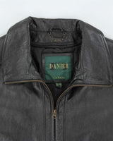 Vintage 90's Danier Heavyweight Leather Zip Up Jacket - S