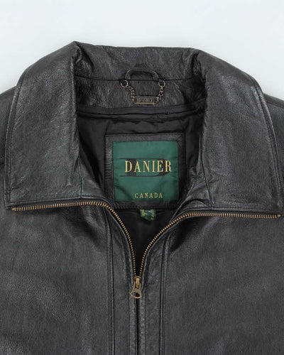 Vintage 90's Danier Heavyweight Leather Zip Up Jacket - S