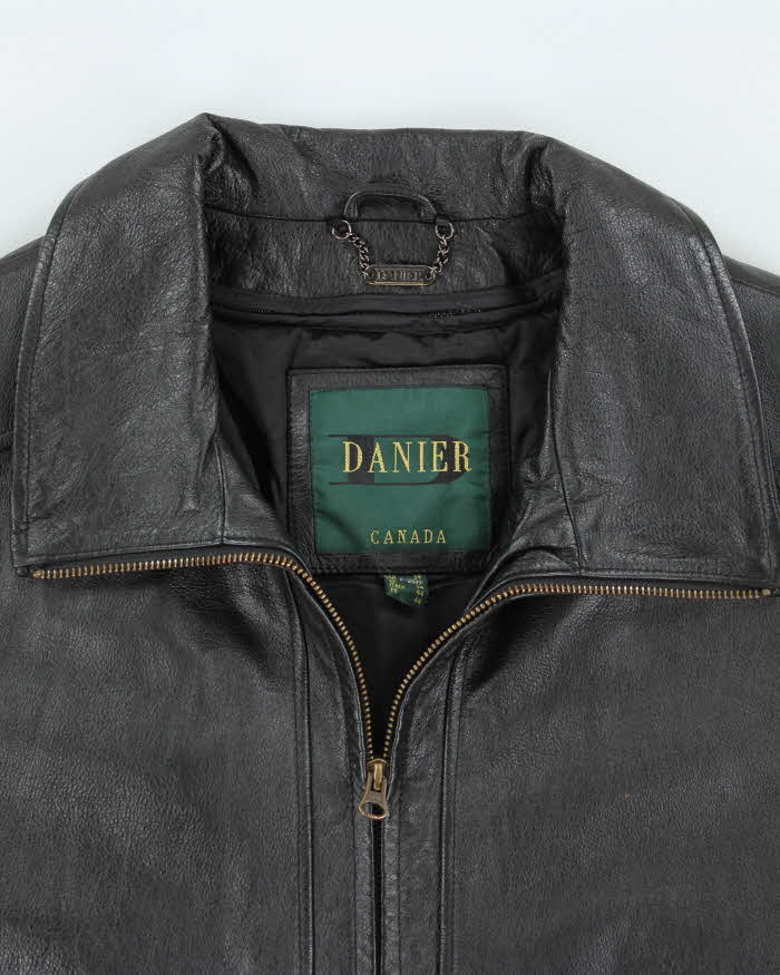 Vintage 90's Danier Heavyweight Leather Zip Up Jacket - S