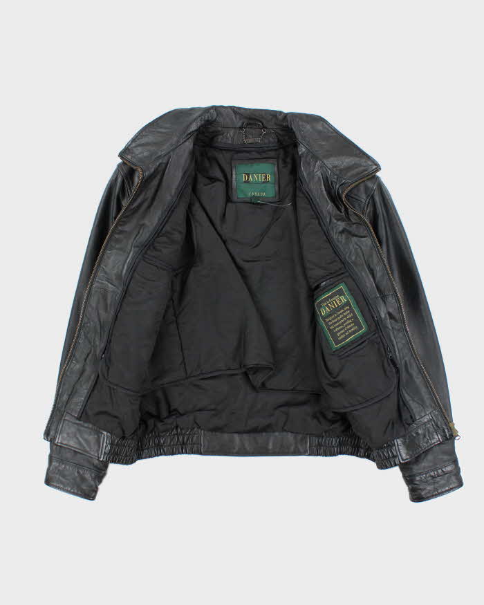 Vintage 90's Danier Heavyweight Leather Zip Up Jacket - S