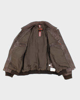 Vintage 90's Danier Heavyweight Brown Leather Zip Up Jacket - XXL