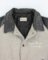Vintage 70's Embroidered Leather Varsity Jacket - M