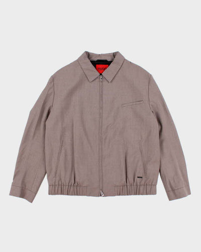 Vintage Y2K Hugo Boss Lightweight Zip Up Harrington Jacket - L
