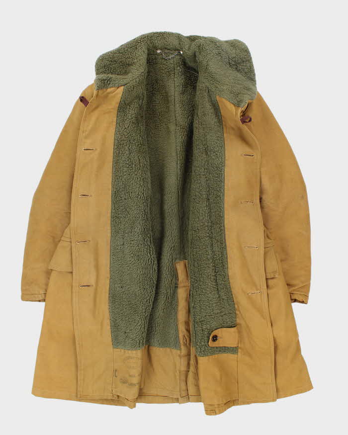 Vintage 50's Canadian Military Shearling Lined Jeep Jacket - XL