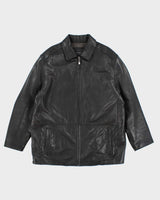 Vintage Marc New York Black Leather Zip-Up Jacket - XXL