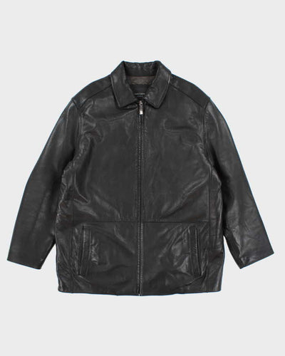 Vintage Marc New York Black Leather Zip-Up Jacket - XXL