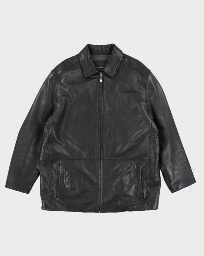 Vintage Marc New York Black Leather Zip-Up Jacket - XXL