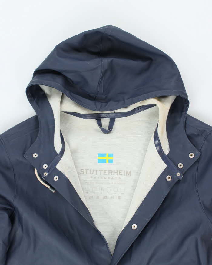 Vintage Stutterheim Hooded Waterproof Rain Coat - M