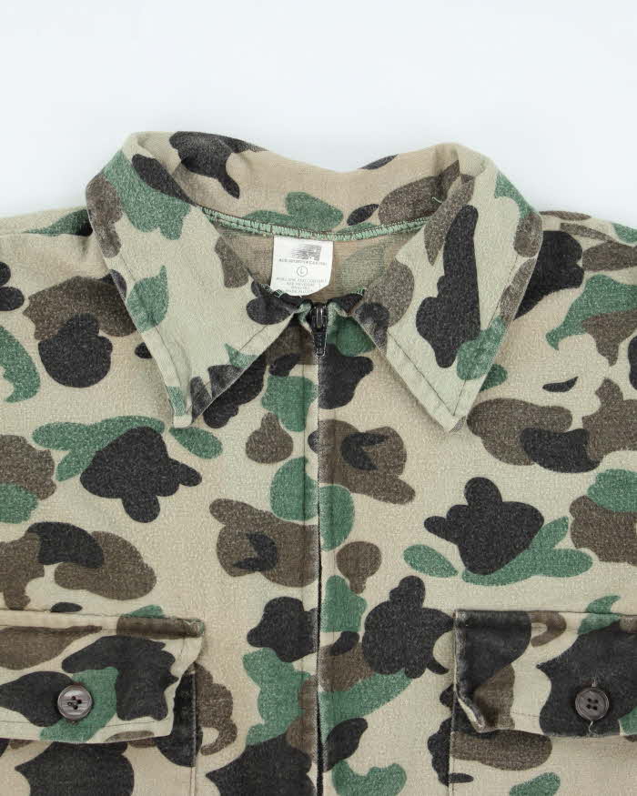 Vintage 90's Military Style Multi Pocket Harrington Jacket - L