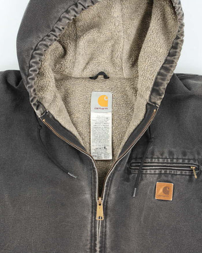 Vintage Carhartt Lined Heavyweight Hooded Workwear Jacket - L
