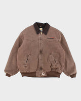 Vintage Carhartt Lined Embroidered Collared Workwear Jacket - XXL