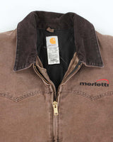 Vintage Carhartt Lined Embroidered Collared Workwear Jacket - XXL