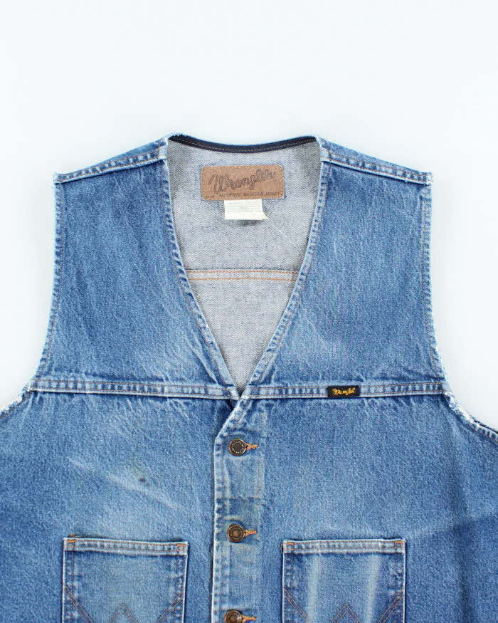 Vintage 90's Wrangler Medium Wash Denim Gilet - XL
