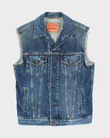 Vintage 2000's Levi's Dark Wash Denim Cut Off Gilet - L